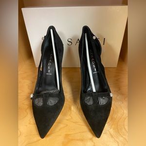 NEW CASADEI MADE IN ITALY FASHIONABLE FANCY WOMEN SUED HEELS SIZE 7